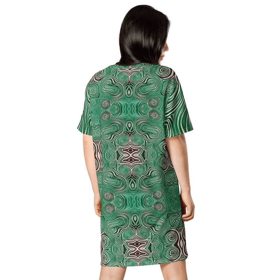 Funky Cool Green Liquid Tie-Dye T-shirt Dress product image (4)