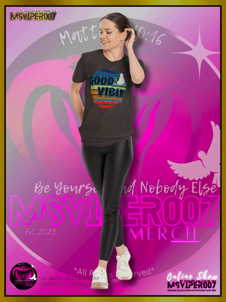 T-Shirt - MsViper007's "Good Vibin' and Much Love™ [Retro/Coastal]" Gaming Comfort T-shirt By Anna H. product image (6)