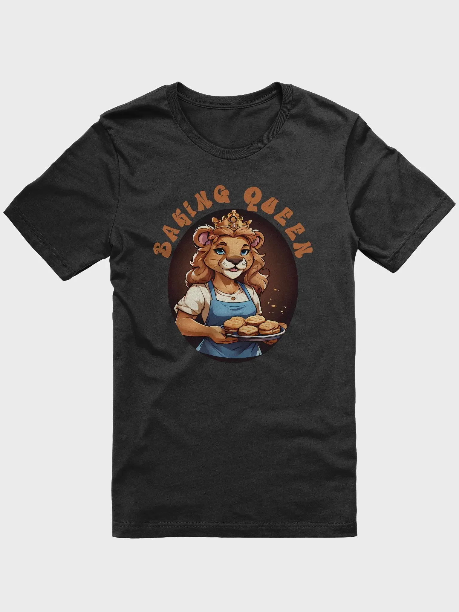 Baking Queen Funny T-Shirt | Fun Lioness Baking Tee with Apron and Cookies product image (2)