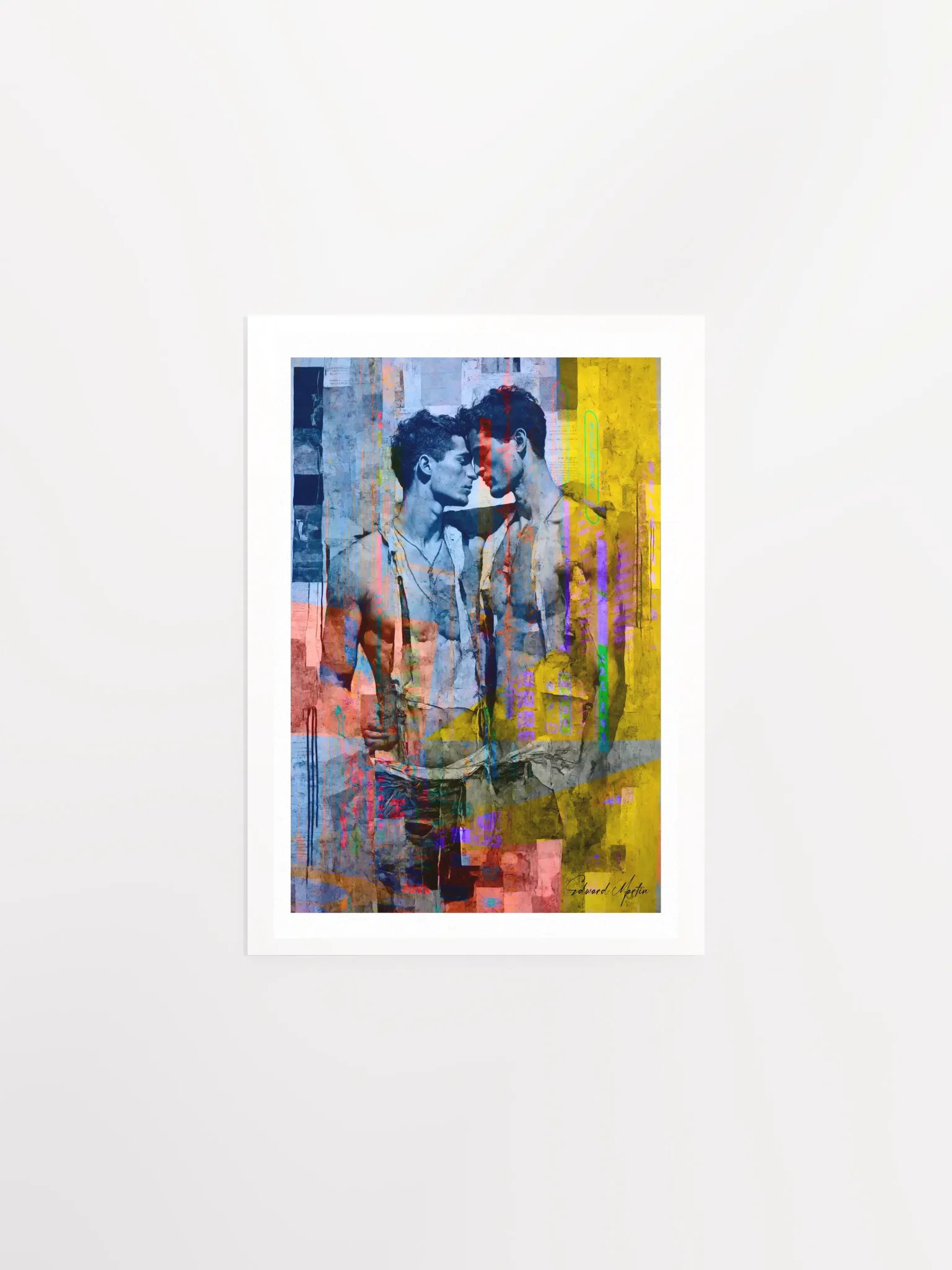 Vibrant Encounter by Edward Martin: Mixed Media Collage Print: Matte Poster product image (3)