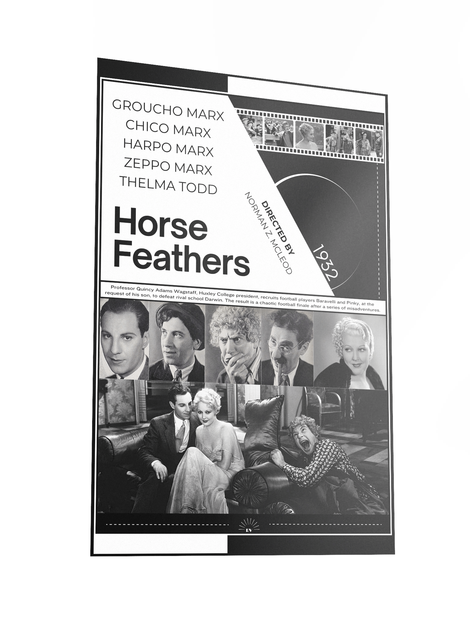 Horse Feathers with the Marx Brothers and Thelma Todd 1932 | Movie Poster | 12x18 Wall Art product image (2)