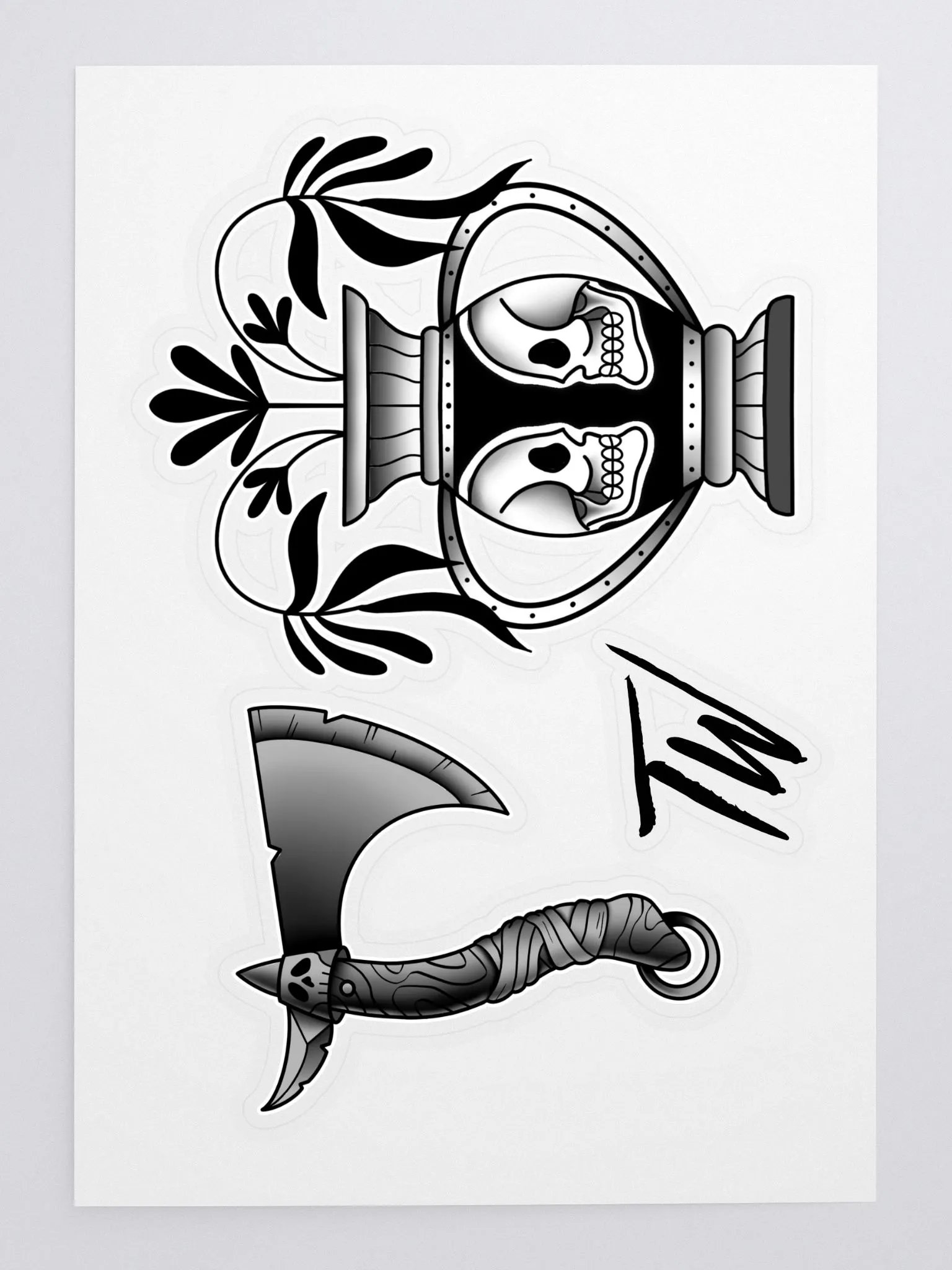 Black & Grey Traditional Sticker Pack product image (1)