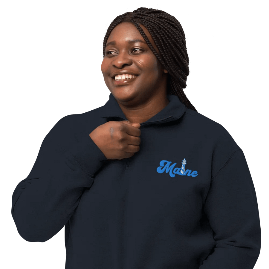 Maine Lighthouse Embroidery Half Zip product image (24)