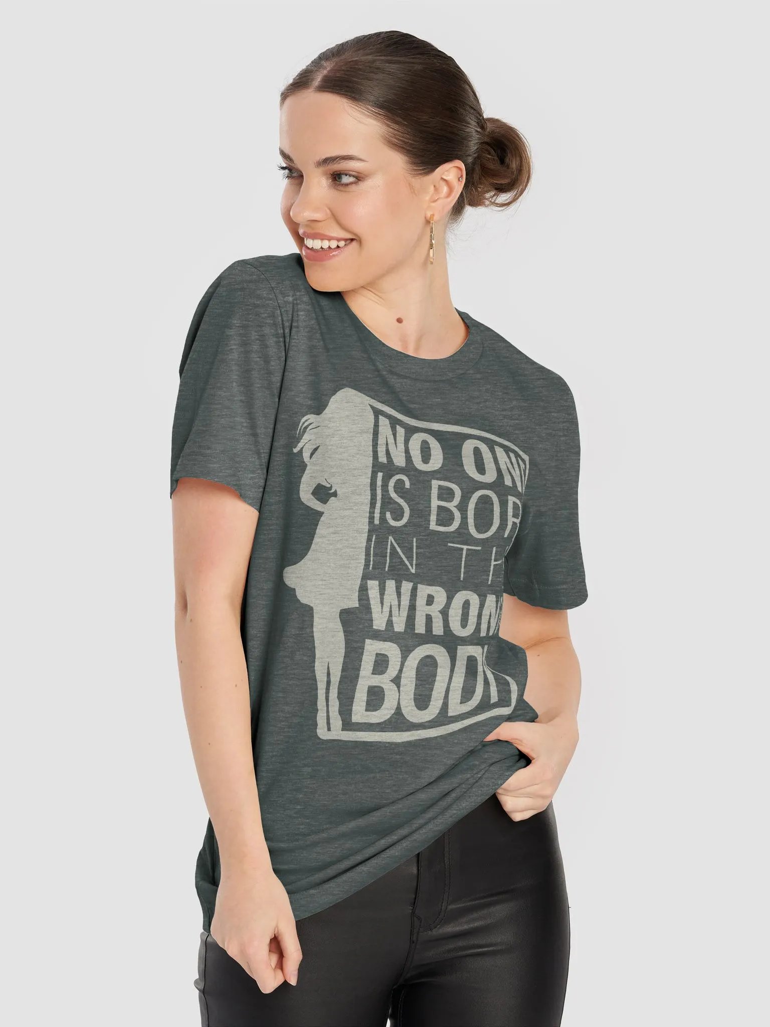 No One is Born in the Wrong Body - Positive Message Bella Canvas Tee product image (17)