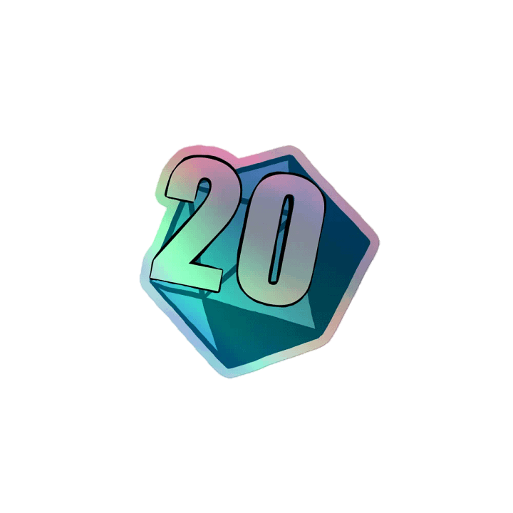 NAT20 HOLO DICE STICKER product image (1)