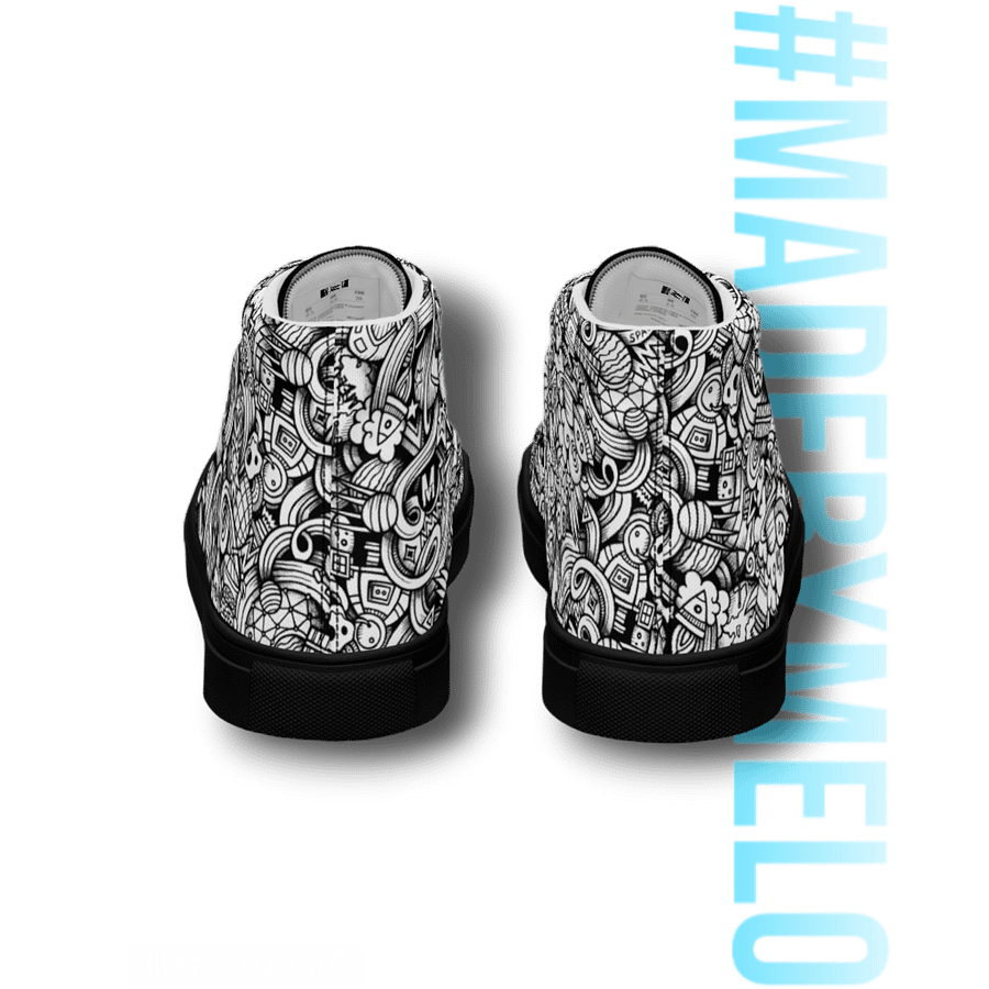 Dark Space Scribble - Men's High Tops | #MadeByMELO product image (7)
