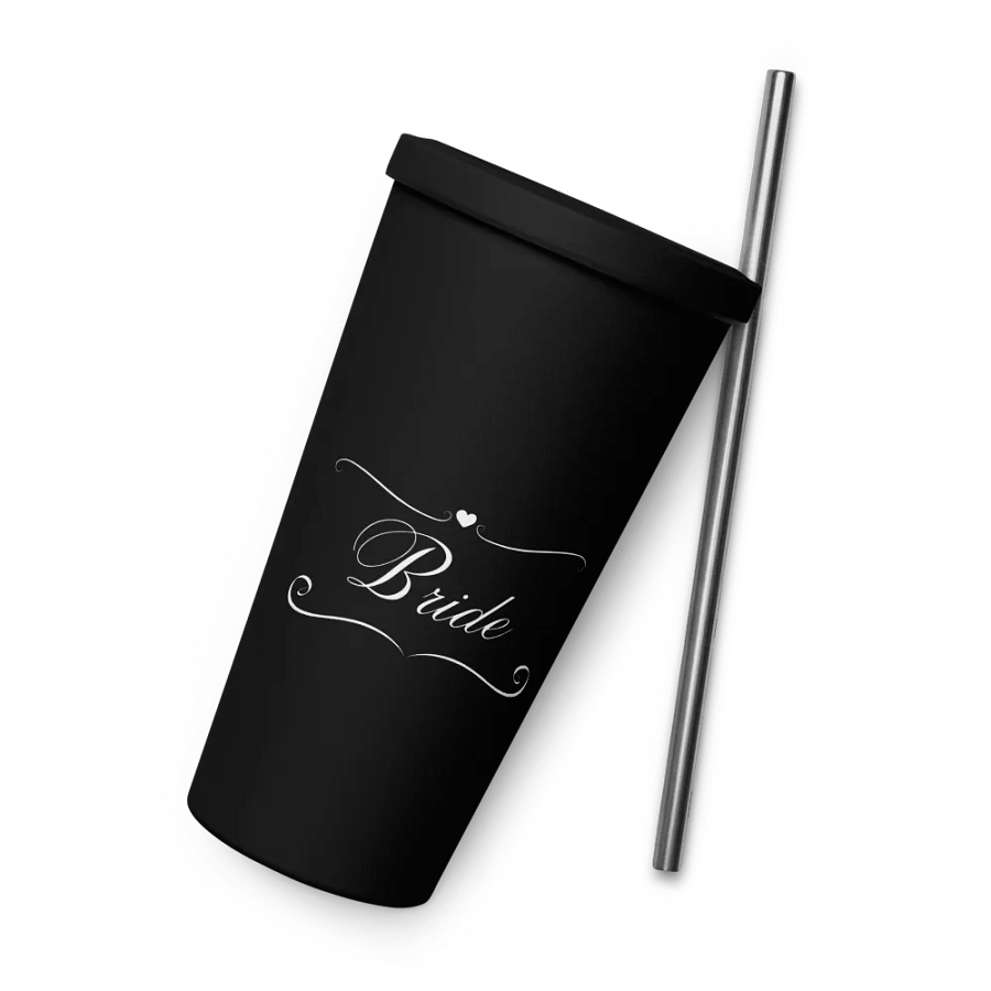 Tumbler with Straw - Bride - White Text product image (12)