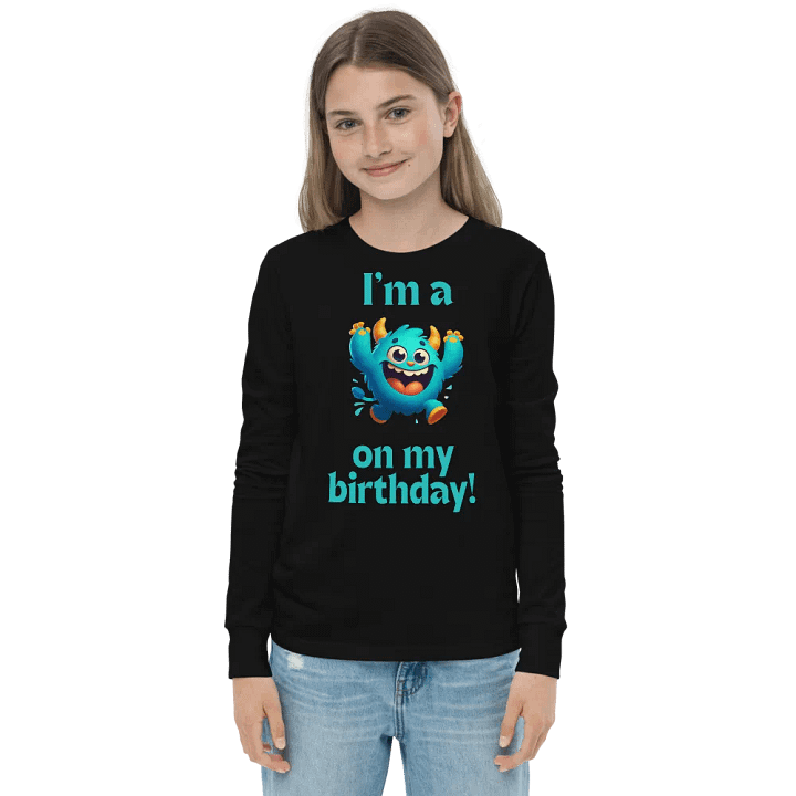 Cheerful Birthday Monster Youth Long Sleeve T-Shirt product image (1)