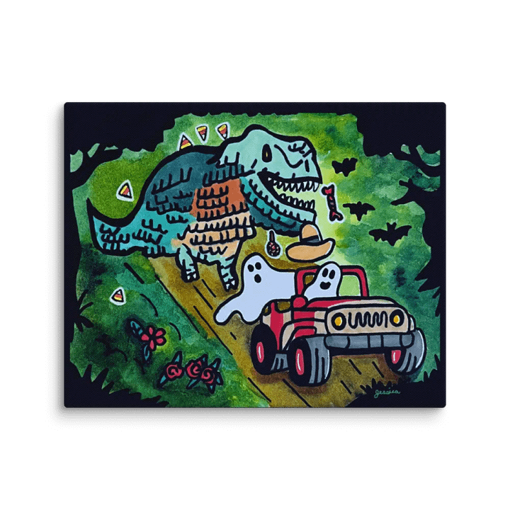 Dino Piñata Pursuit Canvas product image (1)