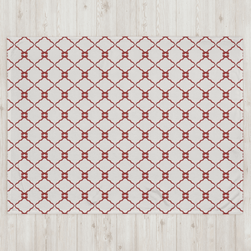 Bows and Ribbon in White and Red Throw Blanket product image (5)