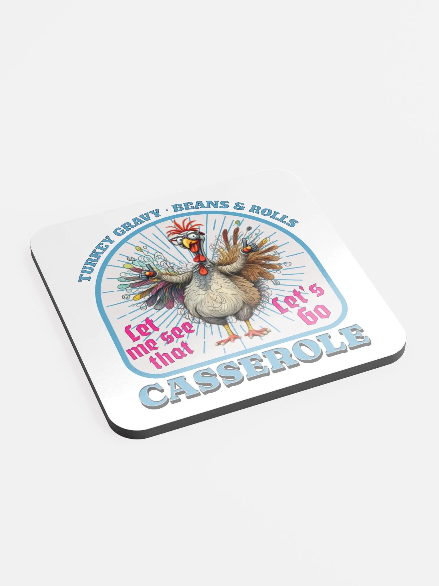 Turkey Gravy Beans And Rolls Casserole Whimsical Coaster product image (3)