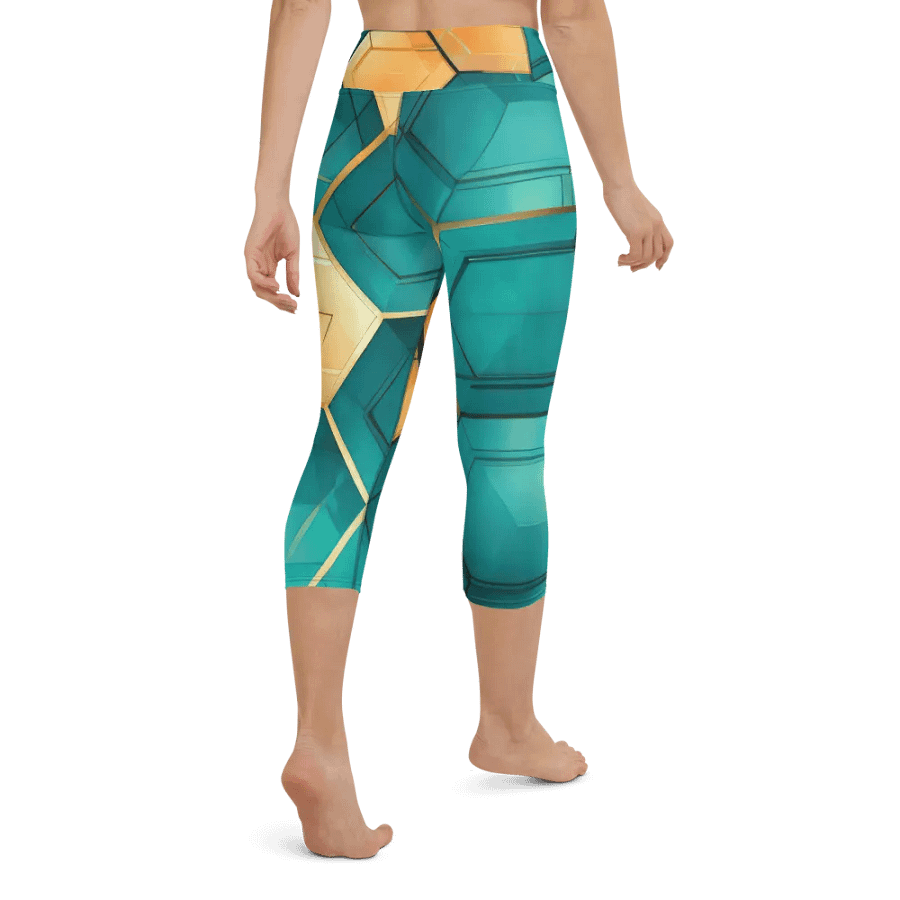 Hexagonal Harmony: Teal and Gold Geometric Fusion product image (3)