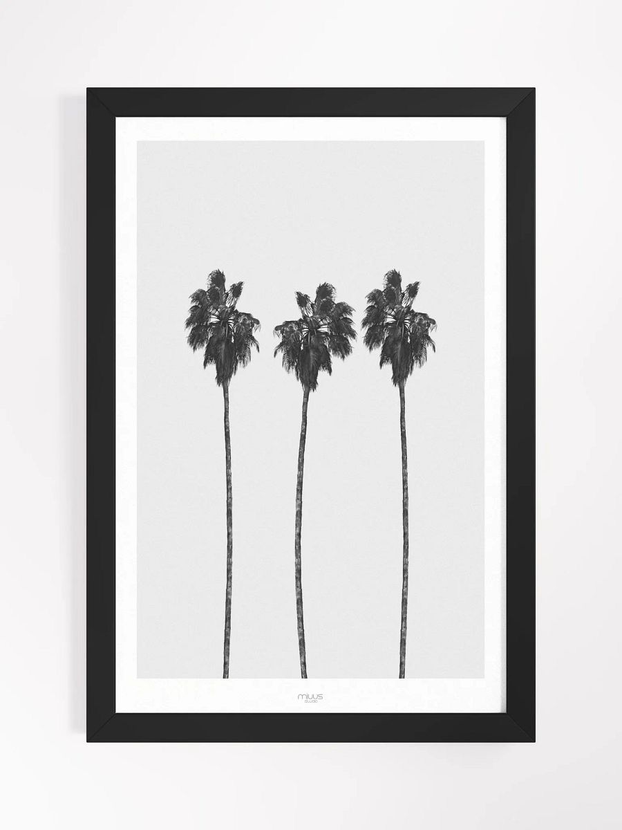 Tropical Tranquility Framed Matte Poster – Serene Palm Tree Wall Art | Premium Minimalist Décor for Homes and Offices product image (2)