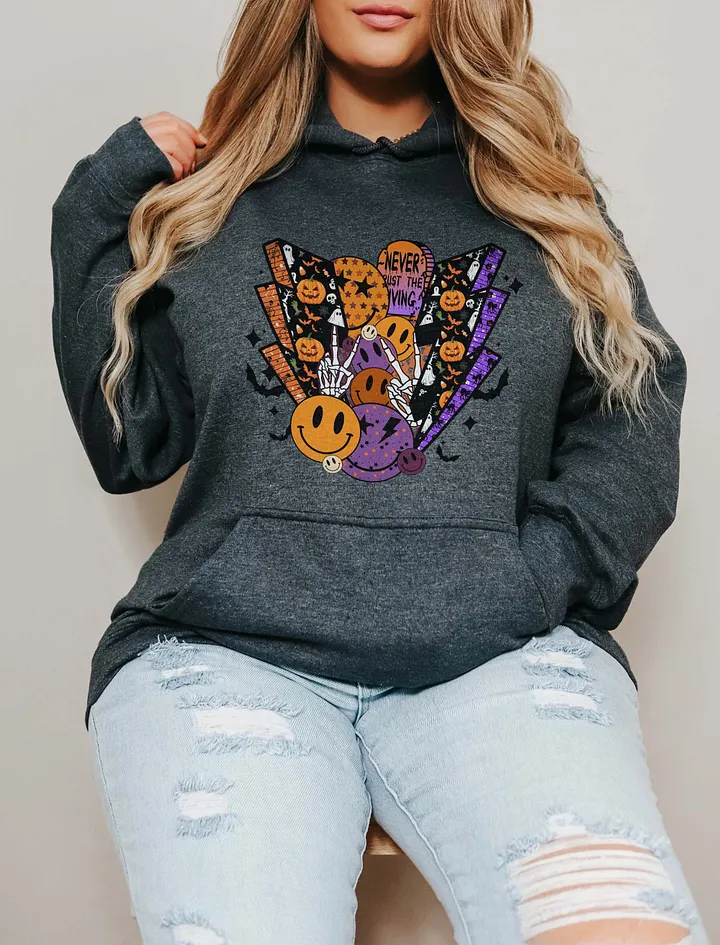 Fall and Halloween Elements Collage(2) Hooded Sweatshirt | Maximalist Fall and Halloween Hoodie Design product image (19)