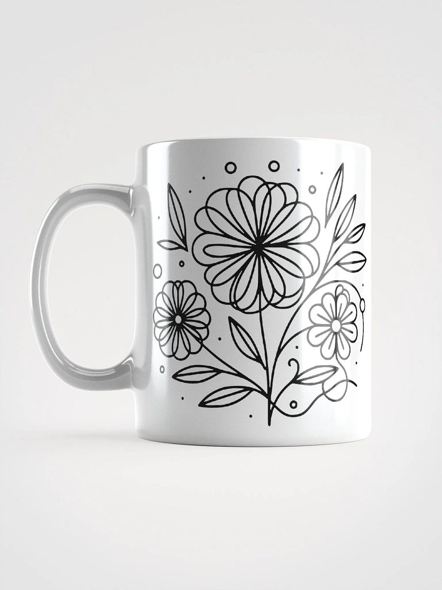Line Art Flower Design Ceramic Mug product image (6)