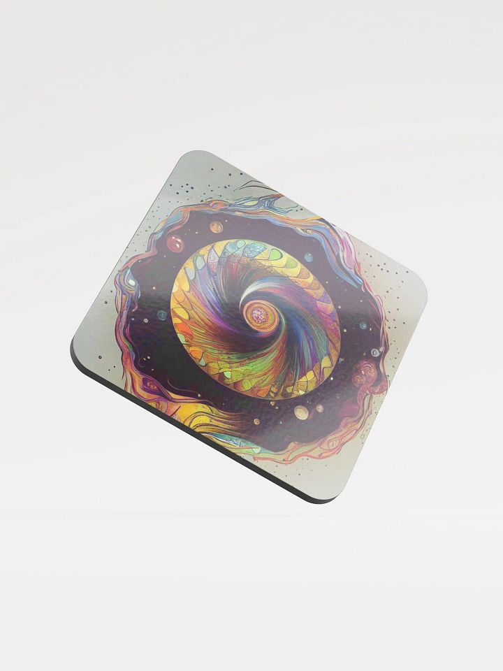 Spiral Spectrum Glossed Cork Coaster product image (1)