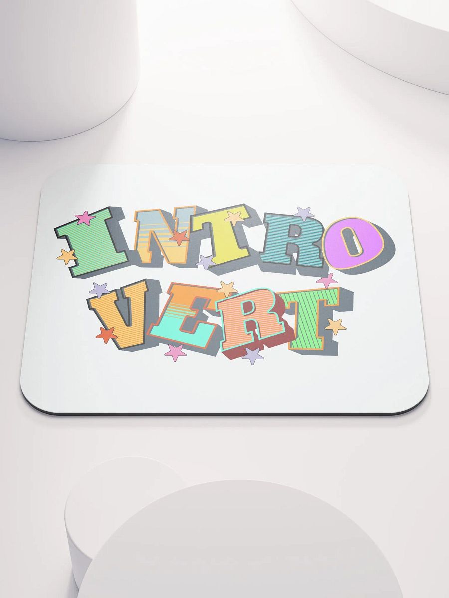 Introvert Block Letter Starry Mouse Pad product image (1)