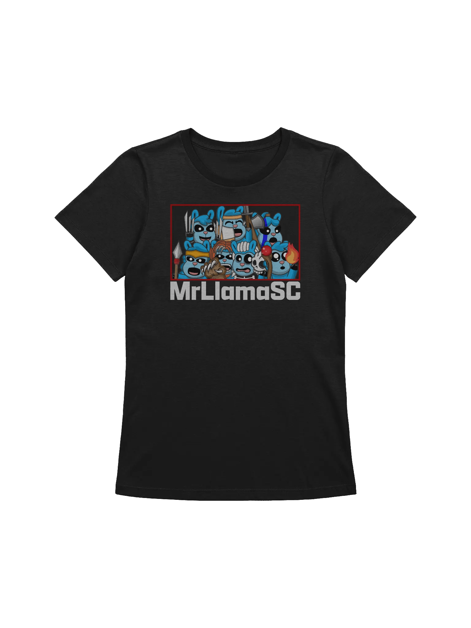 MrLlamaSC Llama Family Women's T-Shirt (Black) product image (1)