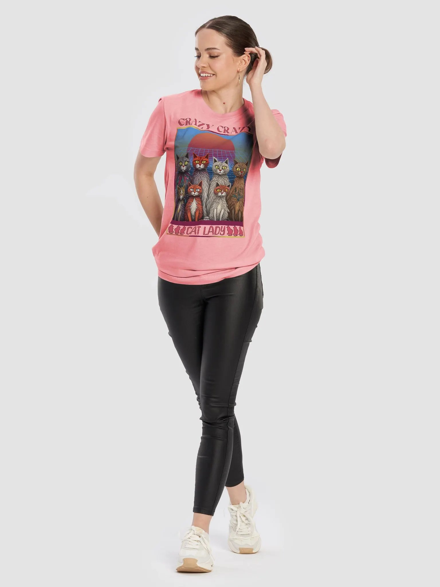 Crazy Crazy Cat Lady Retro T-Shirt product image (5)