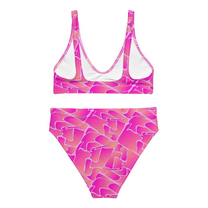 Crazy Paving Pink Pattern High Waisted Bikini product image (2)