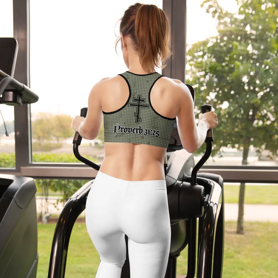 Faithful Camo: Proverb 3:25 Padded Sports Bra - Desert Night Camo product image (6)