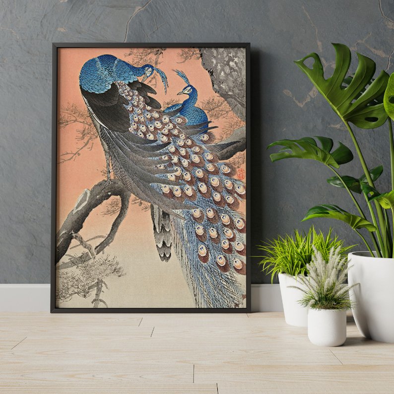 Two Peacocks on Tree Branch (1900 - 1930) by Ohara Koson product image (3)