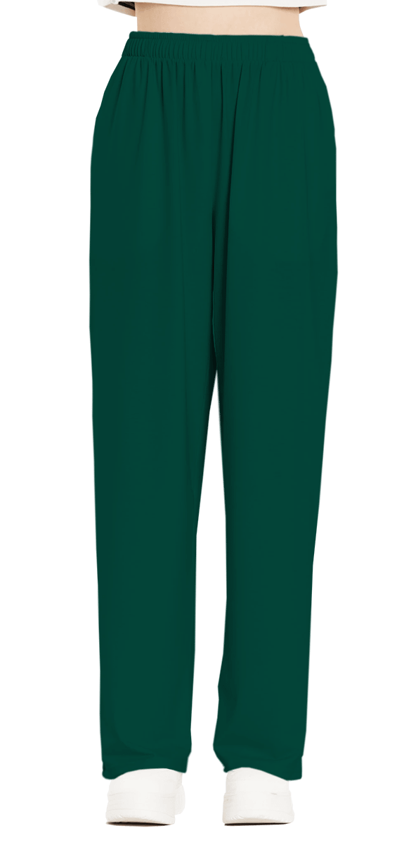 Plain Color Blue Green Wide-Leg Pants product image (2)