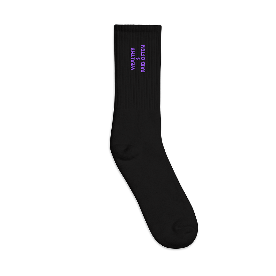 PURPLE PALACE & FAST MONEY GREEN WEALTHY $ PAID OFTEN Crew Socks product image (3)