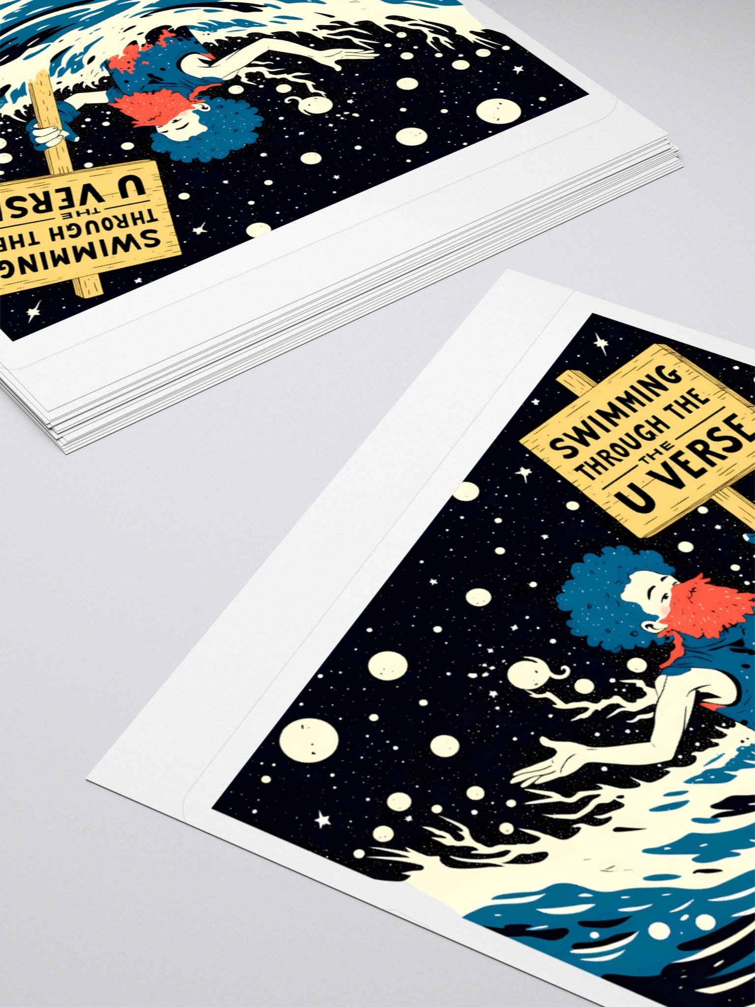 Underwater Cosmic Protest: Swimming Through the U Verse Sticker product image (12)