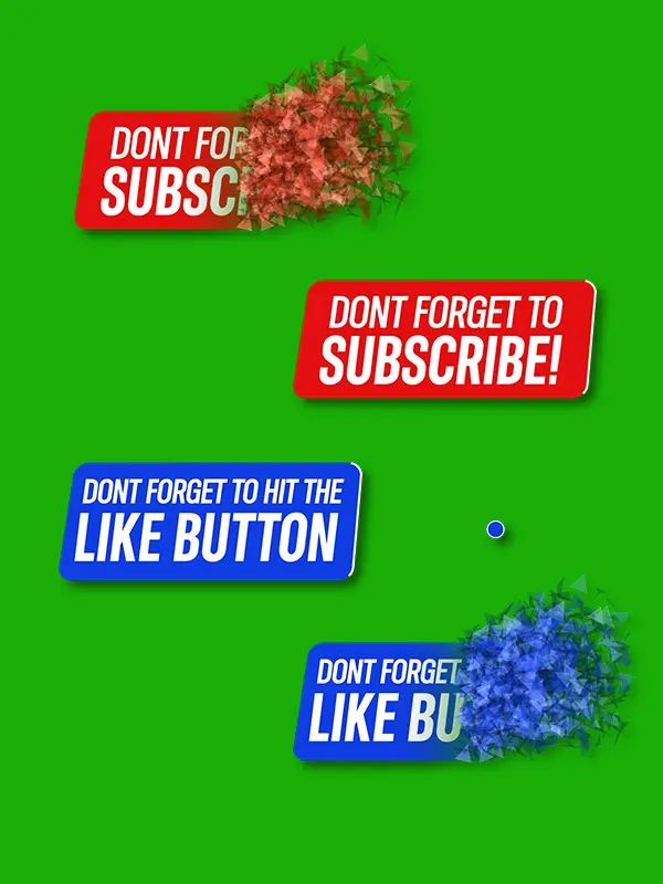 Don’t Forget to Subscribe & Like green screen + MOV Animation product image (1)