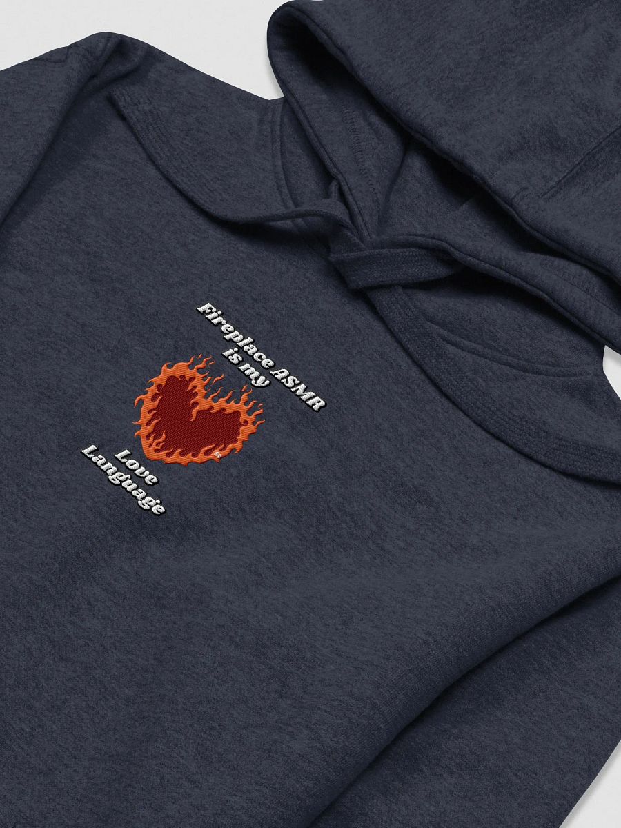Flaming Heart - Fireplace ASMR is my Love Language | Embroidered Hoodie product image (4)