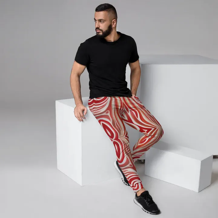 Funky Red Liquid Tie-Dye Explosion Men's Joggers product image (2)