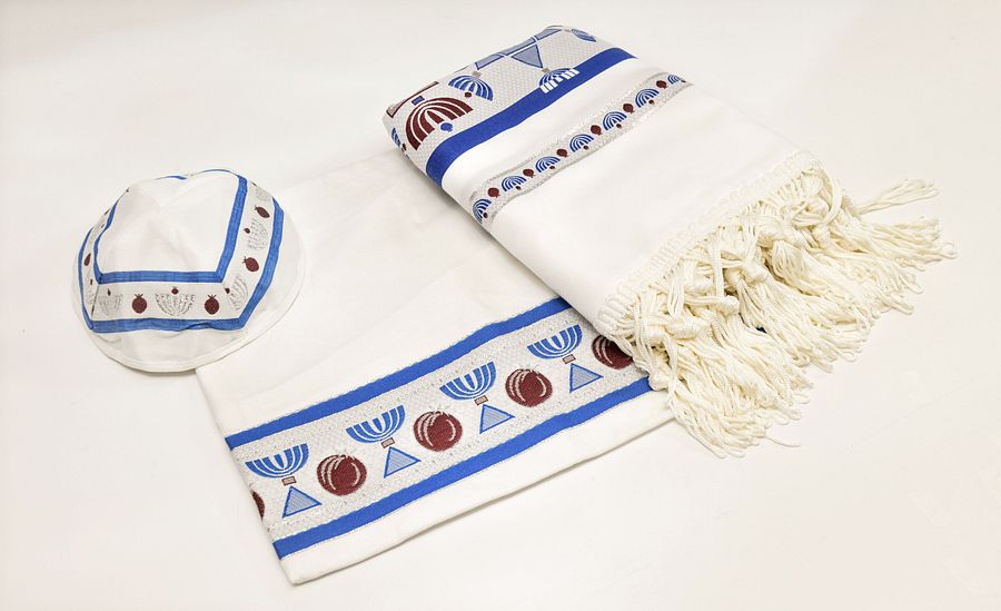 BLUE MENORAH -Small Tallit (Prayer Shawl) KIT product image (5)