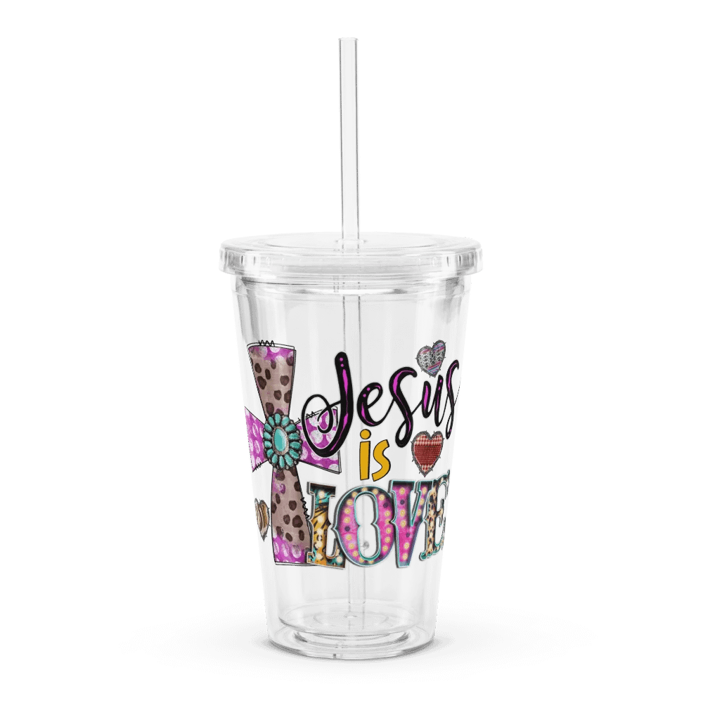 Jesus Is Love - Double Wall Clear Plastic Tumbler product image (1)