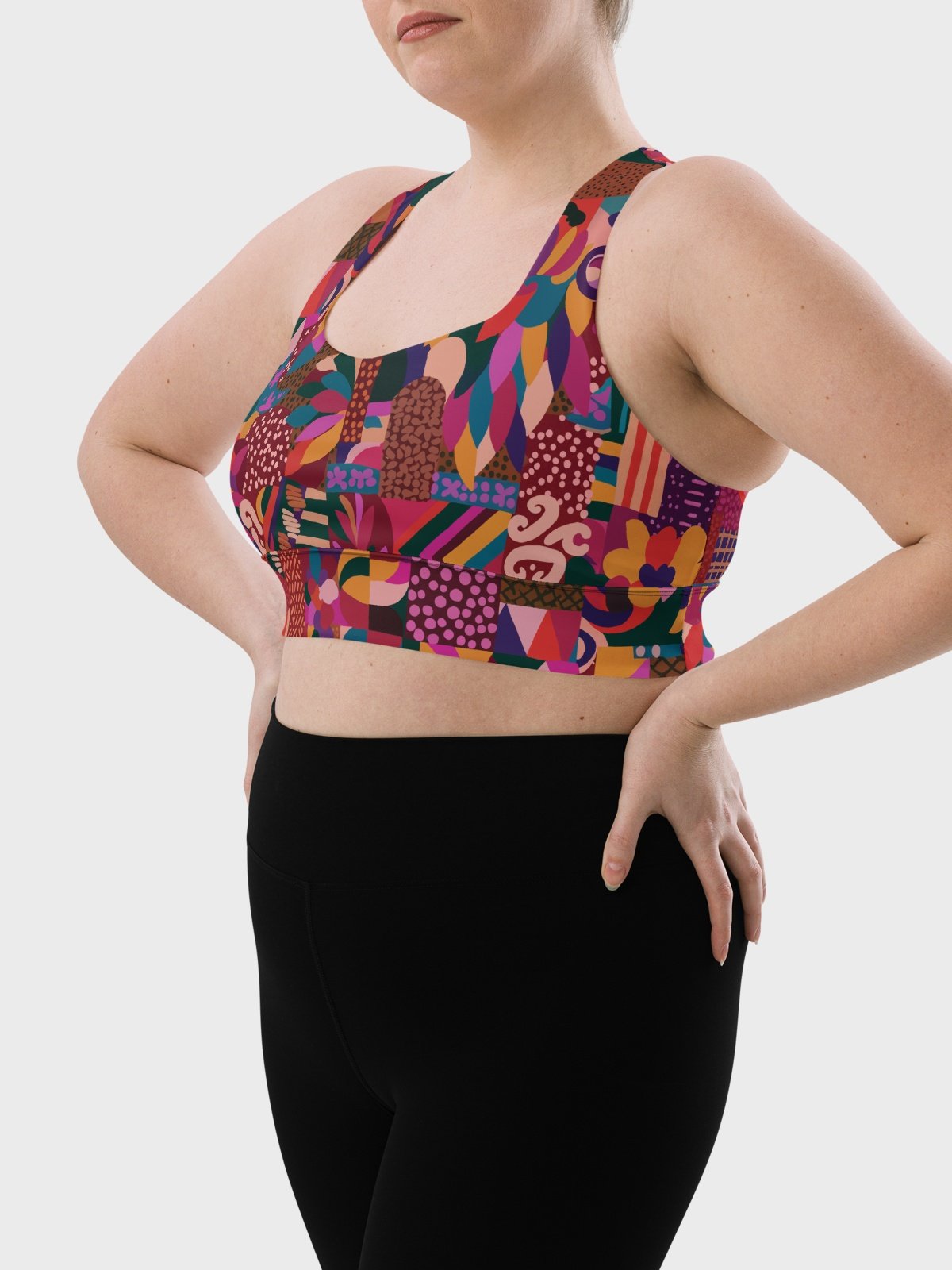 Hight Impact Sport Bra "Abstract African Ethnic Pattern" product image (8)