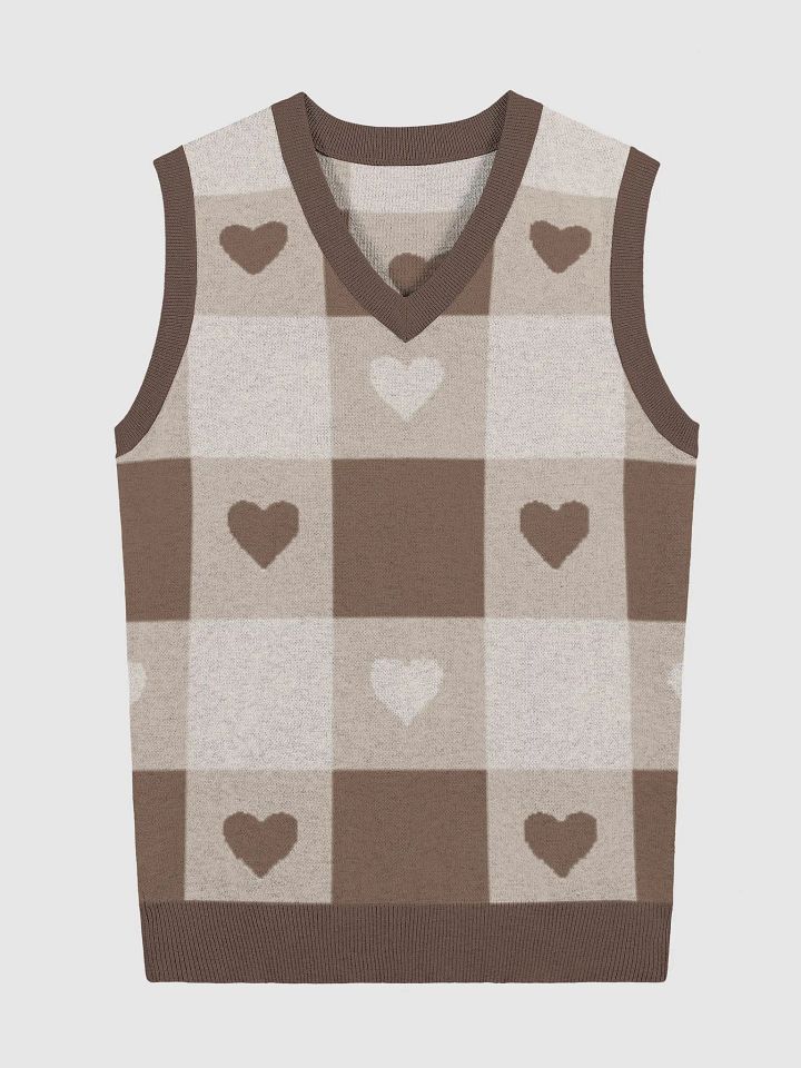 TeddyChan Plaid Vest - Brown product image (1)
