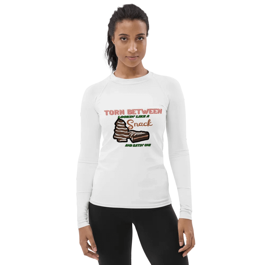 Chocolate Snack Torn Between Women's Rash Guard product image (1)