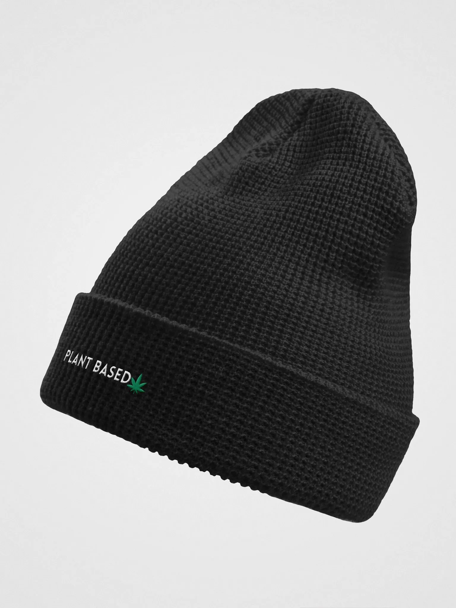 'plant based' waffle beanie product image (4)