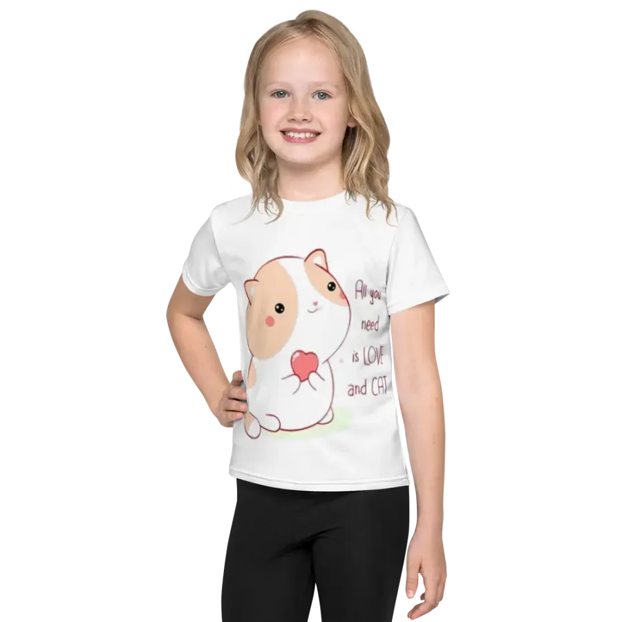 Kids Crew Neck T-Shirt Cute Kitten product image (1)