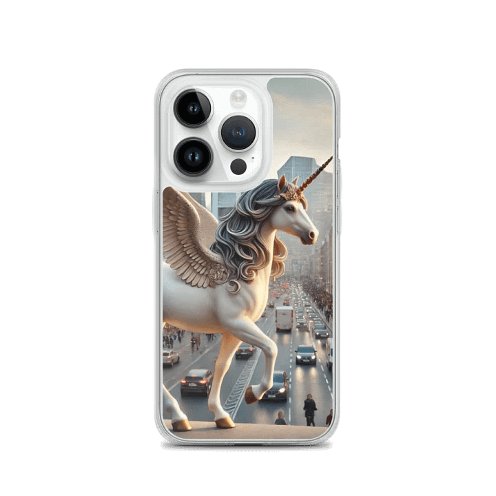 MagSafe® Clear Case for iPhone® | AI-Designed White Winged Unicorn product image (3)