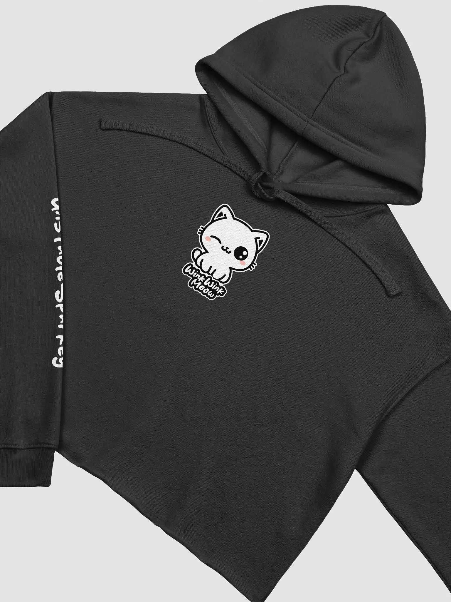 Wink Wink Meow Crop Hoodie product image (3)