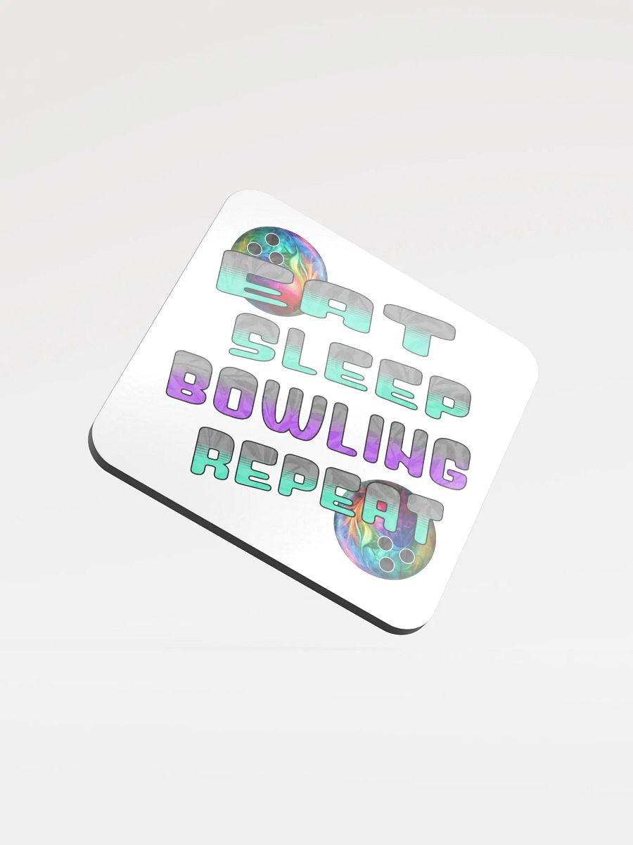 Eat Sleep Bowling Repeat Angle Colorful Ball Coaster Set product image (1)