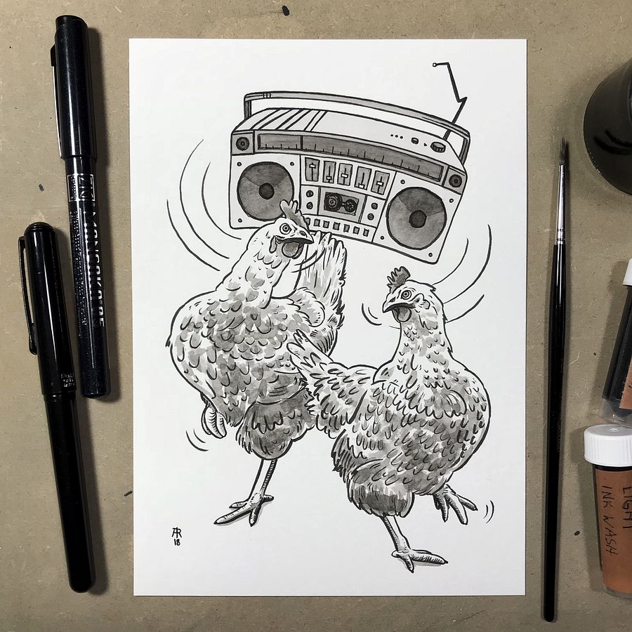 original painting : chicken dance product image (1)