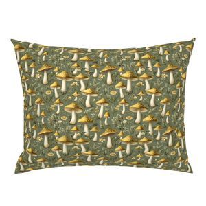 Seamless Pattern - Golden Mushrooms on Light Green product image (6)