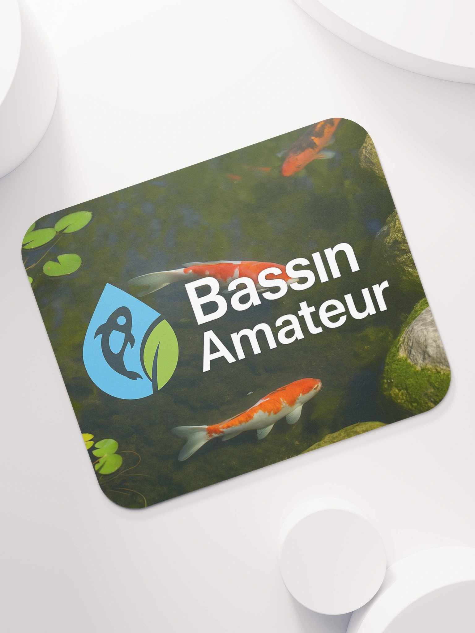 Tapis de souris Bassin Amateur – Design carpe koï & bassin de jardin product image (7)