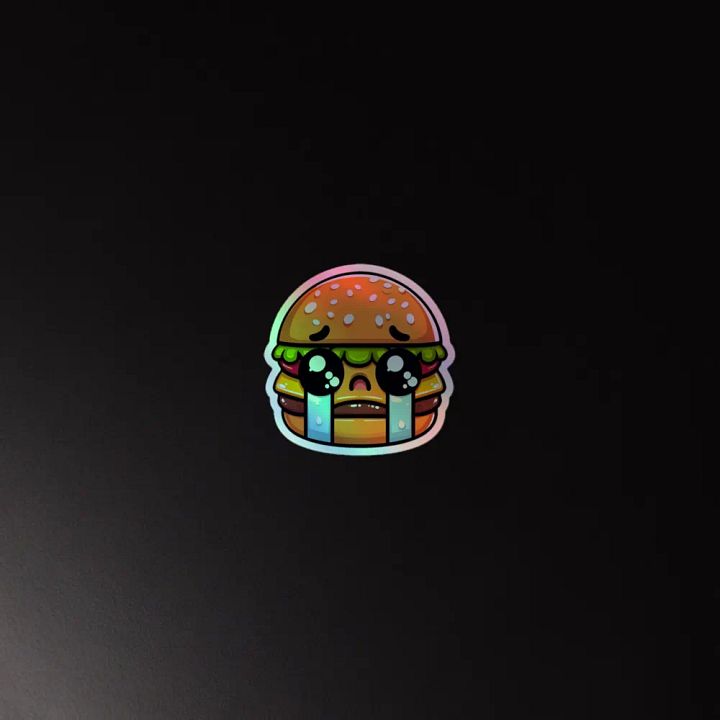 Sad Hamburger Holographic Sticker Sheet product image (4)
