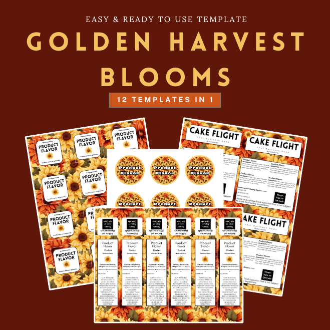 Golden Harvest Blooms Label Templates product image (1)