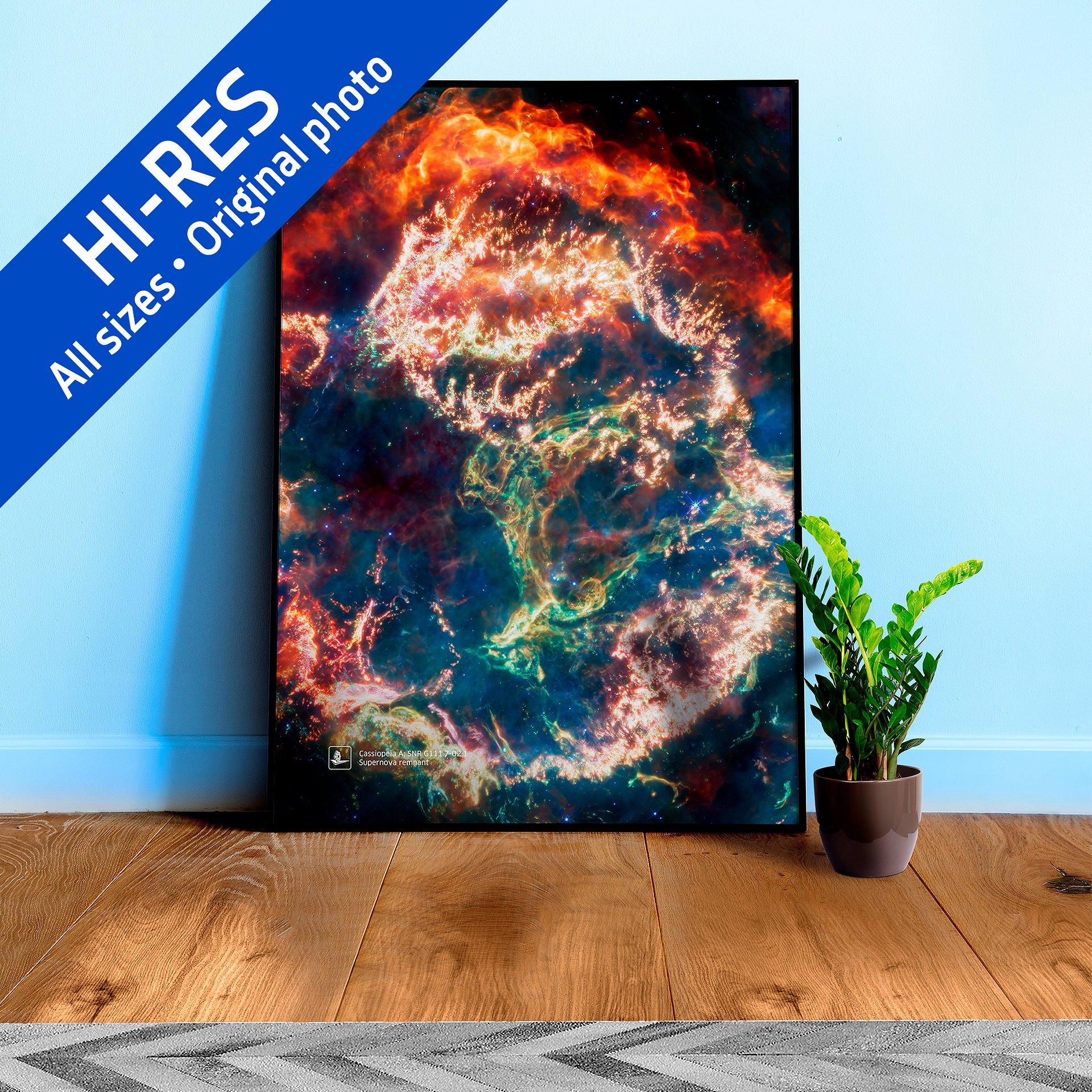 Cassiopeia A (James Webb/JWST), Supernova remnant (James Webb/JWST) — space poster, science poster product image (1)