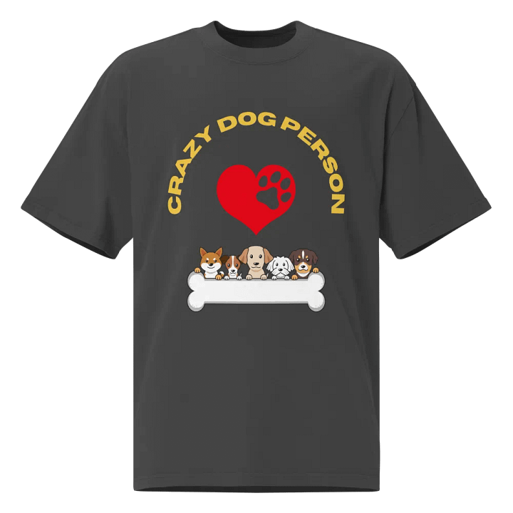 "Crazy Dog Person T-Shirt – AS Colour Premium Oversized Faded T-Shirt by AS ColourInspired by Nancy Gallimore’s Love for Animals" product image (1)