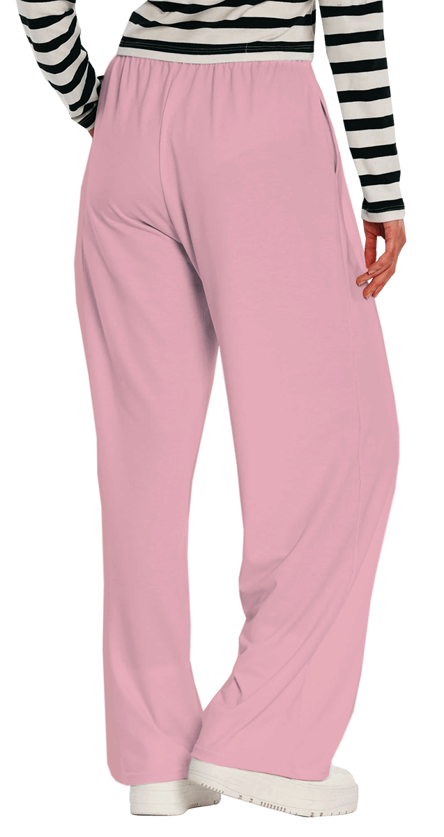 Plain Color Pink Wide-Leg Pants product image (3)